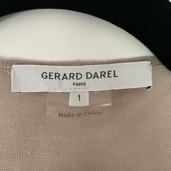 Gerard Darrel Linen Taupe/Gold Open Front Cardigan, Size 1 - Picture 6 of 6